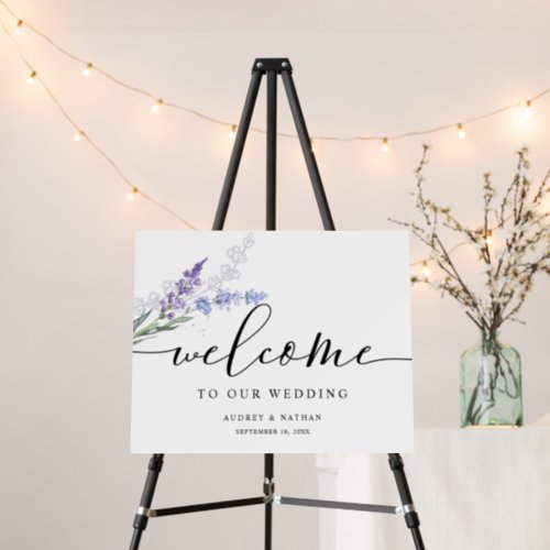 Elegant Lavender Watercolor Welcome Wedding Foam Board