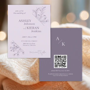 Elegant Lavender Wedding Budget Invitation Flyer