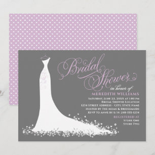 Elegant Lavender Wedding Gown Bridal Shower Invitation