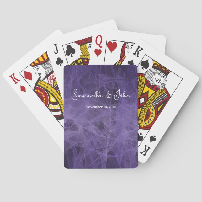 Elegant Lavender Wedding Guest Favor Playing Cards (Back)