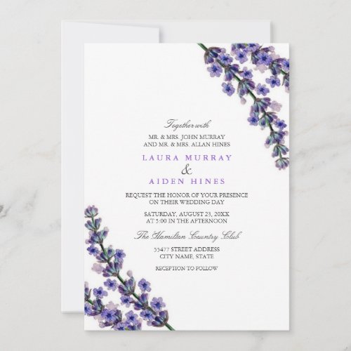 Elegant Lavender Wedding Invitation