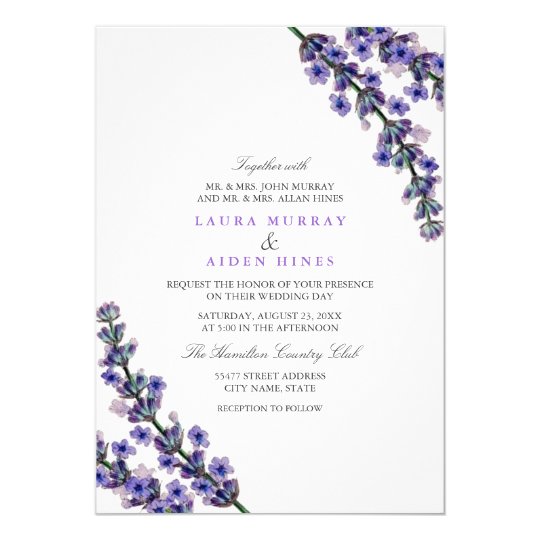 elegant lavender wedding invitation zazzle com
