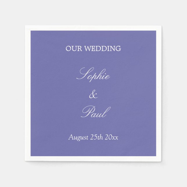 Elegant Lavender Wedding Napkins (Front)