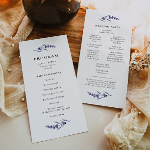 Elegant Lavender Wedding Program