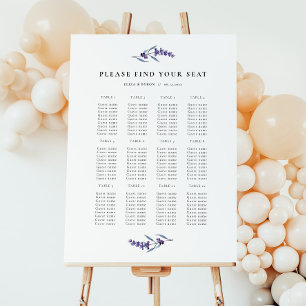 Elegant Lavender Wedding Seating Chart Sign