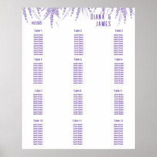 Elegant Lavender Wedding Seating Charts