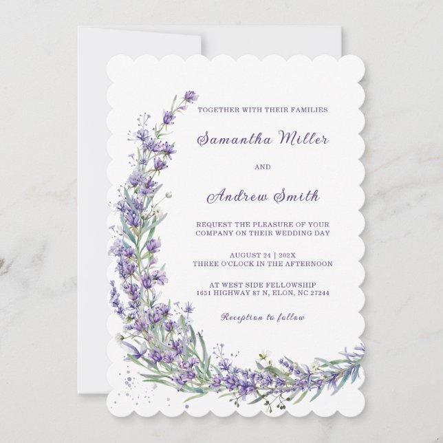 Elegant Lavender Wedding Template (Front)