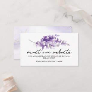 Elegant Lavender Wedding Website Insert card