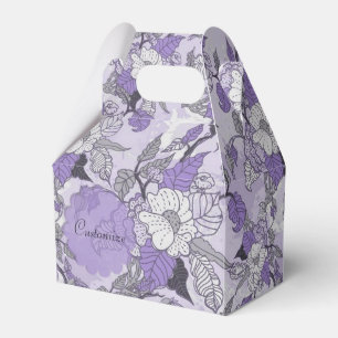 Elegant Lavender & White Floral Gable Favor Box