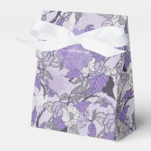 Elegant Lavender & White Floral Tent Favor Box