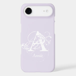 Elegant Lavender White Monogram Name Template iPhone 17 Air Case
