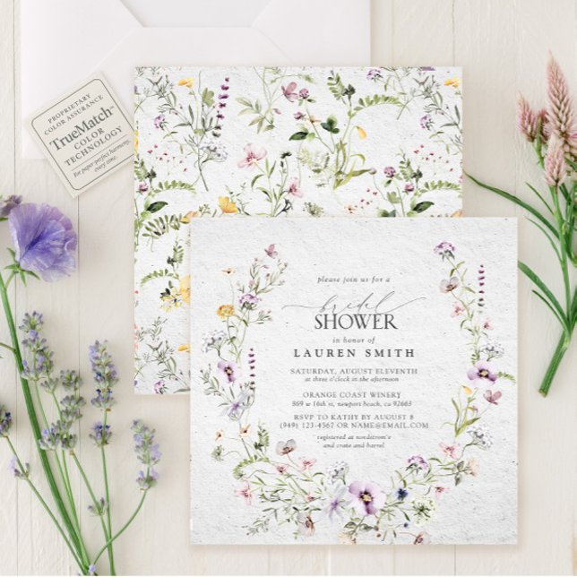 Elegant Lavender Wildflower Bridal Shower Invitation (Creator Uploaded)