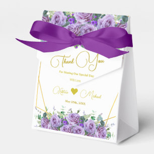 Elegant Lavender Wildflower Custom Favor Boxes