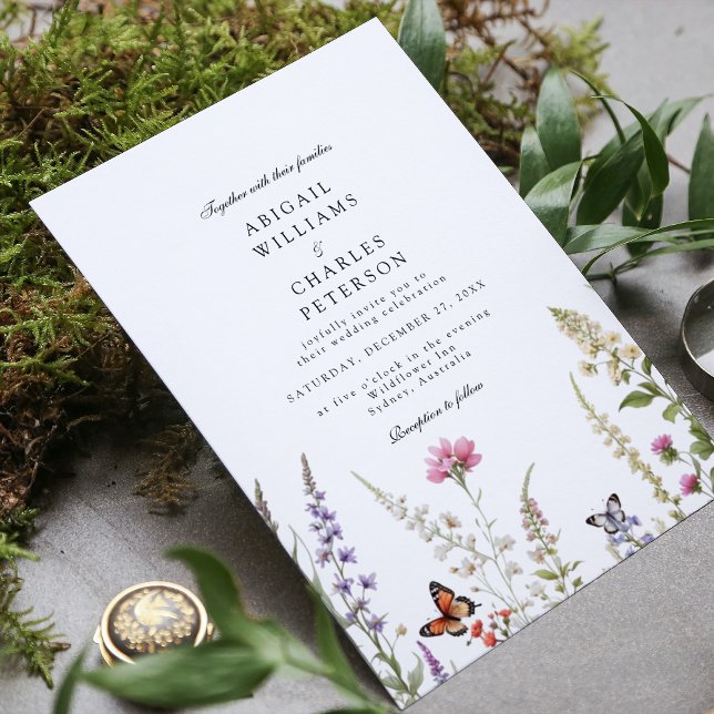 Elegant Lavender & Wildflowers bloom Invitation (Creator Uploaded)