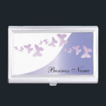 Elegant Lavender with Butterflies | Personalize Case For Business Cards<br><div class="desc">Business Card Holder. ✔Note: Not all template areas need changed. 📌If you need further customization, please click the "Click to Customize further" or "Customize or Edit Design"button and use our design tool to resize, rotate, change text color, add text and so much more.⭐This Product is 100% Customizable. Graphics and /...</div>