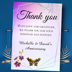Elegant Lavender with Floral Accents Thank You Card