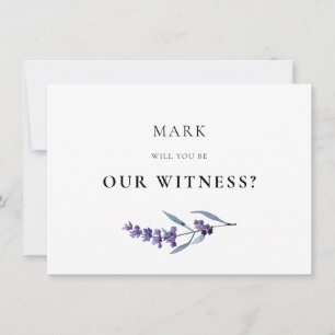Elegant Lavender Witness Proposal Card