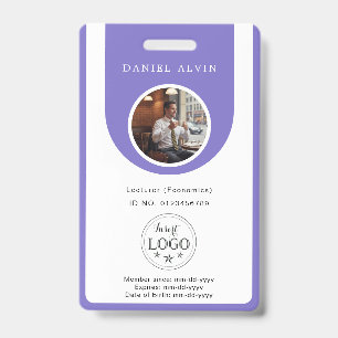 Elegant Lavender Work Office Identification ID Badge