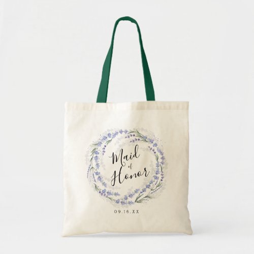 Elegant Lavender Wreath Maid of Honor Tote Bag