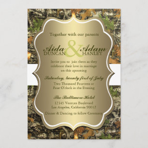 Elegant Lavish Gold Rustic Camo Wedding Invitation