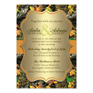 Camo Wedding Invitations Rustic Country Burlap Deer Hunting Camo Wedding Invitations