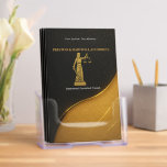 Elegant Law Firm Brochure with Lady Justice and Sc<br><div class="desc">A sophisticated brochure cover designed for a law firm,  featuring a gold Lady Justice and scales symbol on a luxurious black and gold glittered background. The powerful imagery symbolizes fairness,  integrity,  and the pursuit of justice,  making it perfect for a professional and reputable legal office.</div>