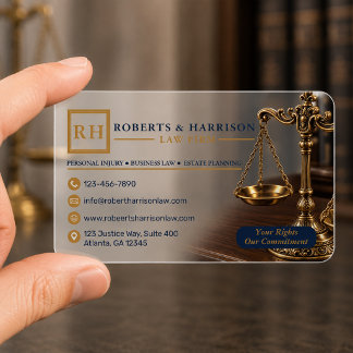 Elegant Law Firm Legal Services Clear Business Cards
