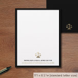 Elegant Law Firm Letterhead<br><div class="desc">Convey a professional image with every correspondence on this Elegant Law Firm Letterhead,  which boasts a brushed gold scales of justice logo,  suitable for all types of legal communication.</div>