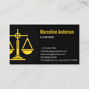Elegant Law & Justice Business Card   Lawyer