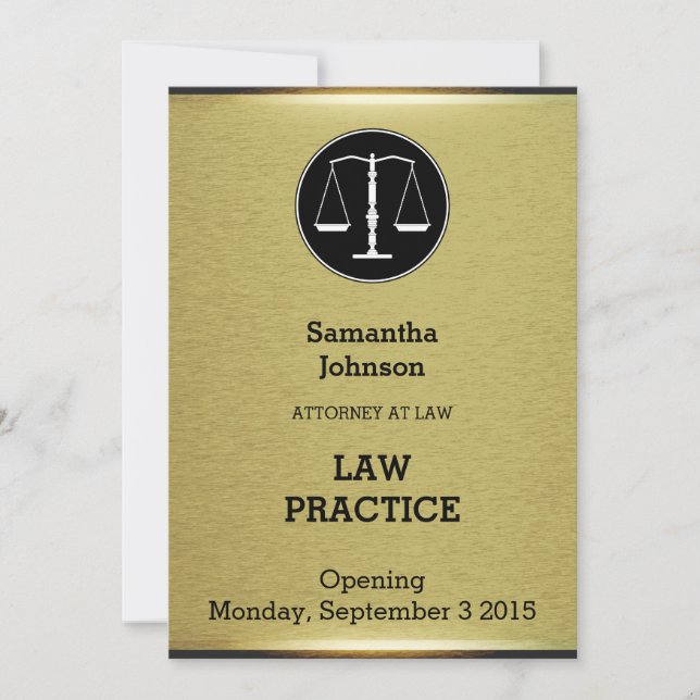 Elegant Law Practice Opening Announcement (Front)