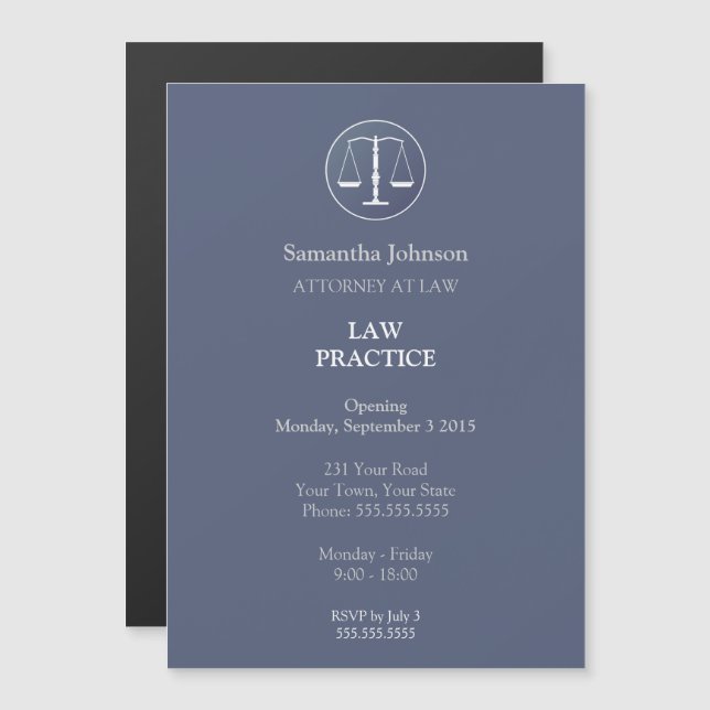 Elegant Law Practice Opening Announcement (Front/Back)