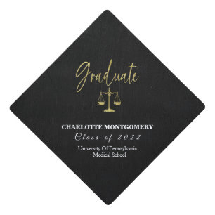 Elegant Law School Graduation Cap Topper