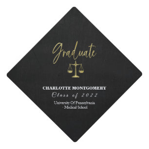 Elegant Law School Graduation Graduation Cap Topper