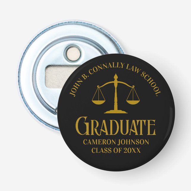 Elegant Law School Graduation Keepsake Gift Bottle Opener (Front)