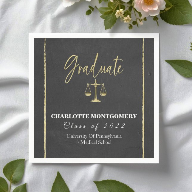 Elegant Law School Graduation Napkins (Creator Uploaded)