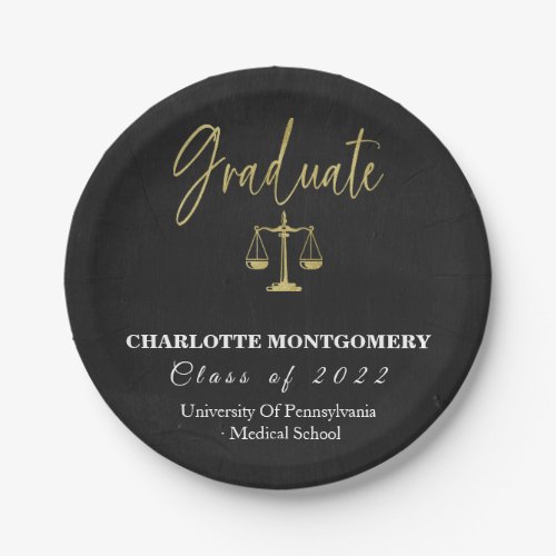 Elegant Law School Graduation Paper Plates