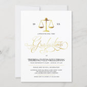 Elegant Law School Graduation Party Invitations (Front)