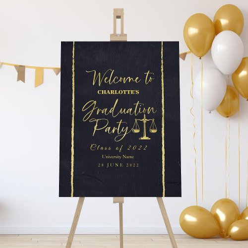 Elegant Law School Graduation Party Welcome Sign