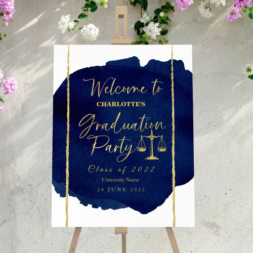 Elegant Law School Graduation Party Welcome Sign