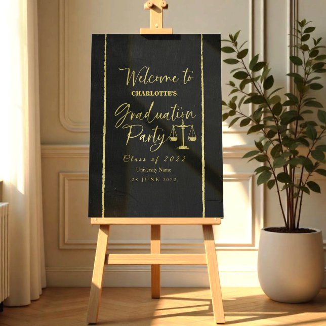 Elegant Law School Graduation Party Welcome Sign (Creator Uploaded)