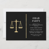 Elegant law school graduation photo announcement (Back)