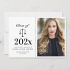 Elegant law school graduation photo announcement