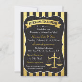 Elegant Law School Graduation Summons Invitation (Front)