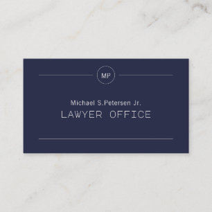 Elegant lawyer attorney at law monogrammed business card