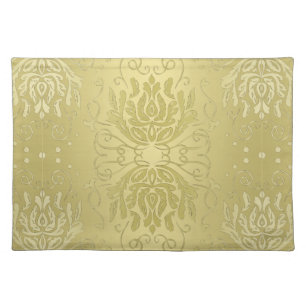 Elegant Layered Gold Floral Damask Placemat