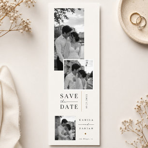 Elegant Layered Photo Wedding Save The Date Bookmarks