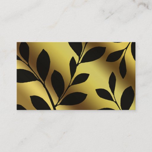 Customizable Elegant Leaf Business Card Landscaping Gold
