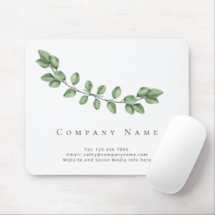 Elegant Leaf Business Name Mouse Pad