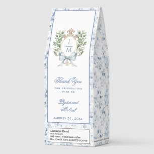 Elegant Leaf Crest Monogram Roasted Coffee