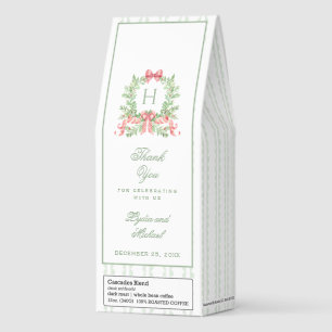 Elegant Leaf Crest Monogram Roasted Coffee